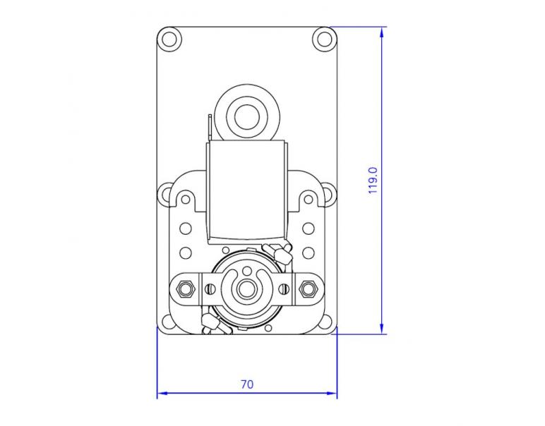 MOTORIDUTTORE MELLOR mod. FB1187 albero diametro 8,5mm RPM 2,0 giri/minuto