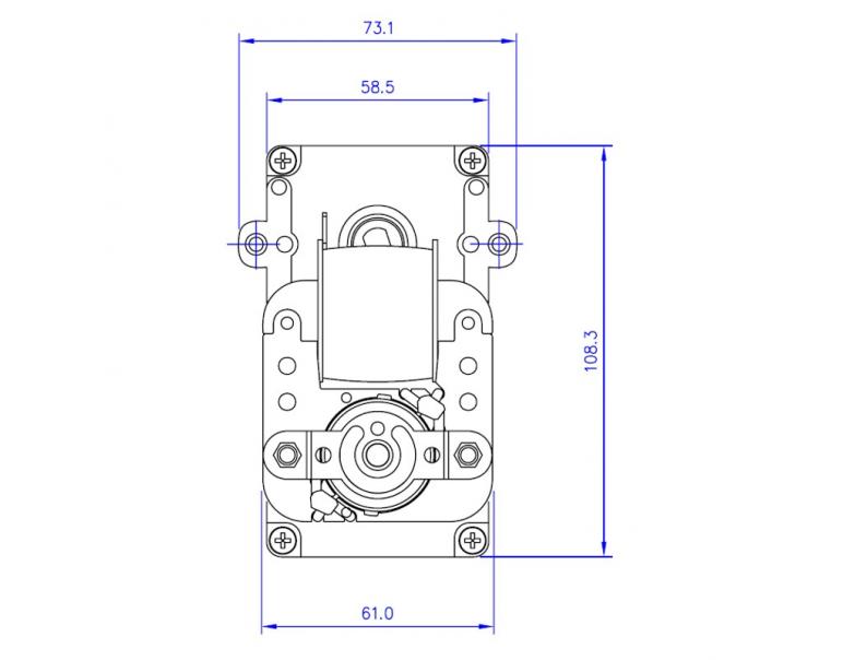 MOTORIDUTTORE MELLOR mod. KB1014 albero cavo RPM 3,0 giri/minuto