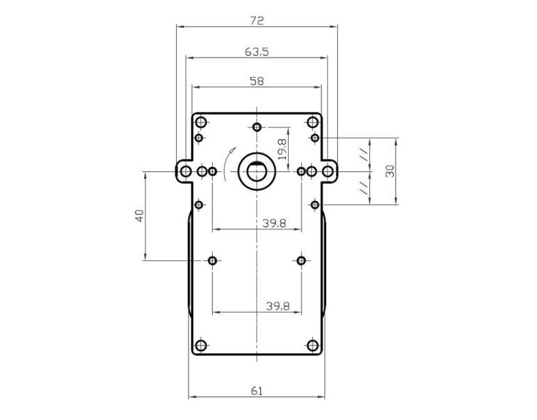 MOTORIDUTTORE KENTA mod. K9115005 albero diametro 8,5mm RPM 1,5 giri/minuto