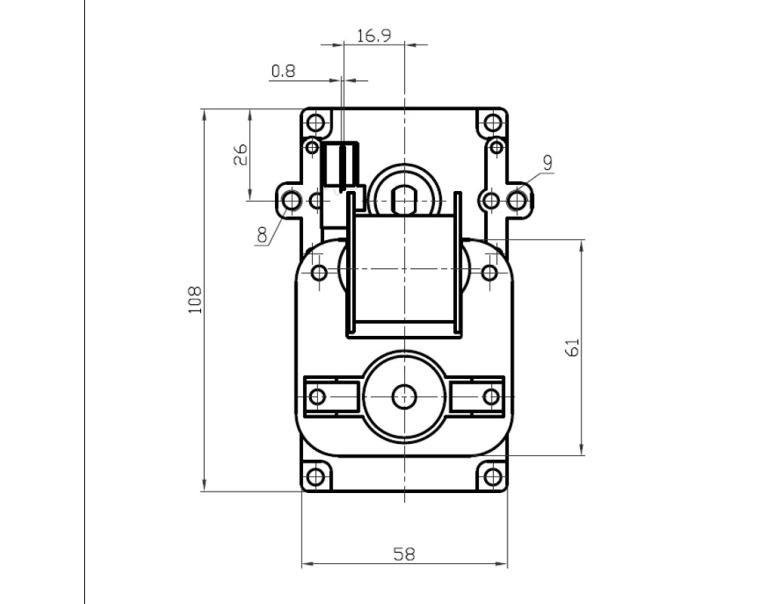 MOTORIDUTTORE KENTA mod. K9115062 albero diametro 8,5mm RPM 2,0 giri/minuto