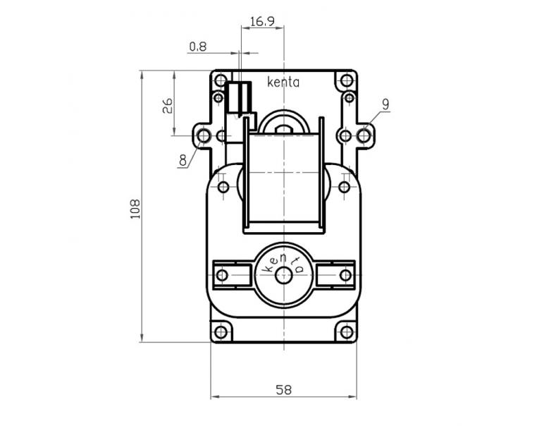 MOTORIDUTTORE KENTA mod. K9117156 albero diametro 8,5mm RPM 5,0 giri/minuto