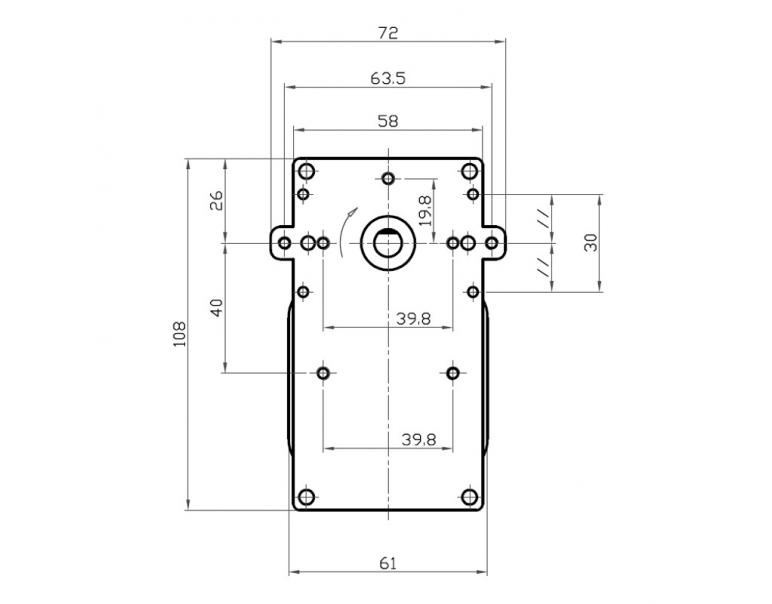 MOTORIDUTTORE KENTA mod. K9117156 albero diametro 8,5mm RPM 5,0 giri/minuto