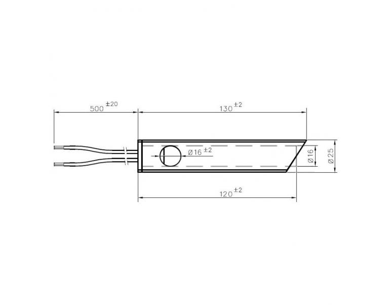 RESISTENZA CANDELETTA HT62708 diametro 16 x 120mm 350W