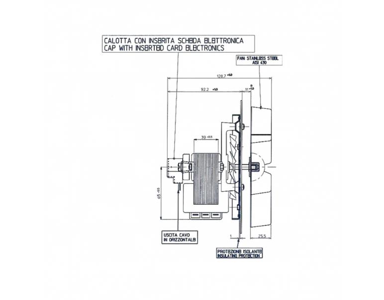 ESTRATTORE FUMI FANDIS VFC3N23HTBBSM-V70 VENTOLA diametro 150mm