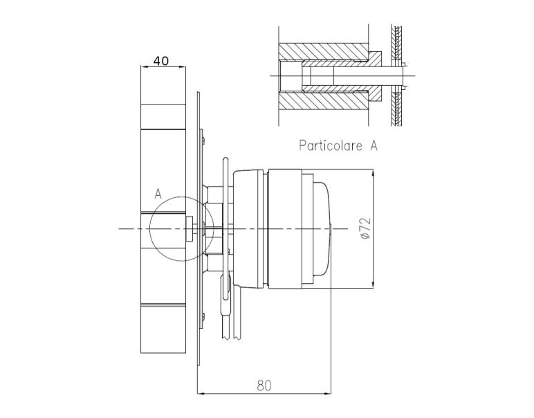ESTRATTORE ASPIRATORE FUMI FANDIS PALA ALLUMINIO H 40mm