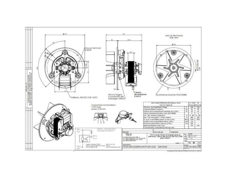 MOTORE CON PALA CAF12Y-003S PER ESTRATTORE FUMI TRIAL